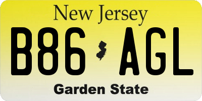 NJ license plate B86AGL