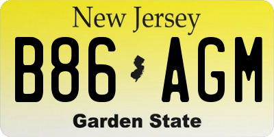 NJ license plate B86AGM