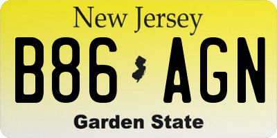 NJ license plate B86AGN
