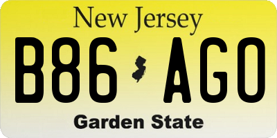 NJ license plate B86AGO