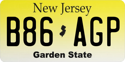 NJ license plate B86AGP