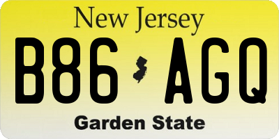 NJ license plate B86AGQ