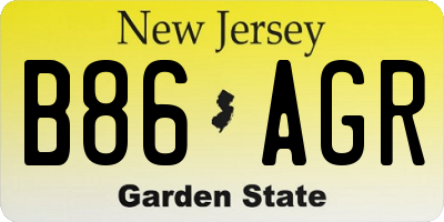 NJ license plate B86AGR