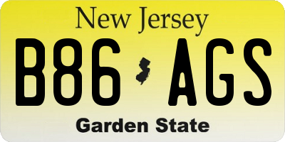 NJ license plate B86AGS