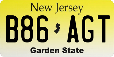 NJ license plate B86AGT