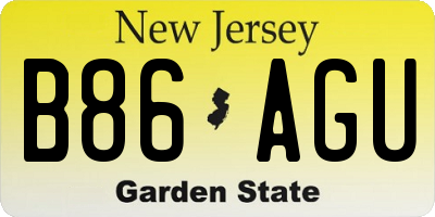 NJ license plate B86AGU
