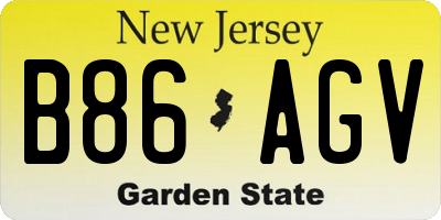 NJ license plate B86AGV