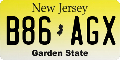 NJ license plate B86AGX
