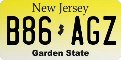 NJ license plate B86AGZ