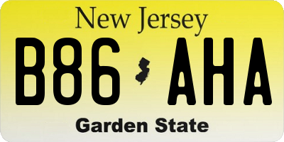 NJ license plate B86AHA