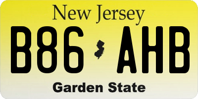 NJ license plate B86AHB