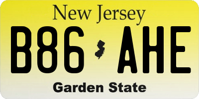 NJ license plate B86AHE