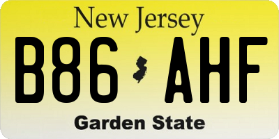NJ license plate B86AHF