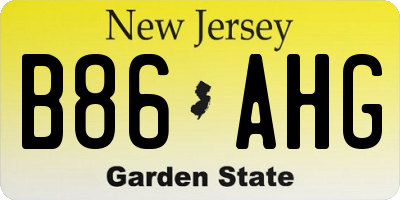 NJ license plate B86AHG