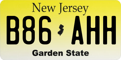NJ license plate B86AHH