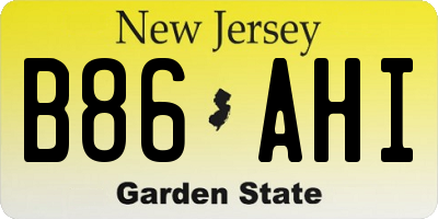 NJ license plate B86AHI