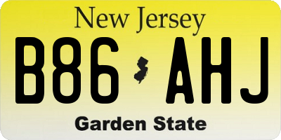 NJ license plate B86AHJ