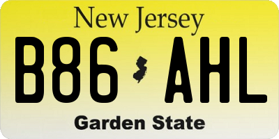 NJ license plate B86AHL