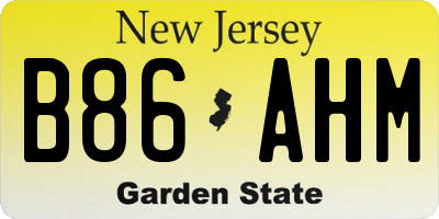 NJ license plate B86AHM