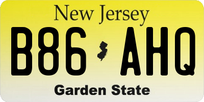 NJ license plate B86AHQ