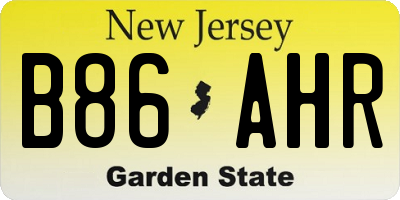 NJ license plate B86AHR