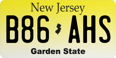 NJ license plate B86AHS