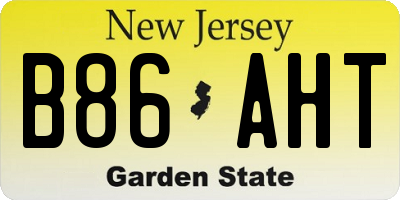 NJ license plate B86AHT