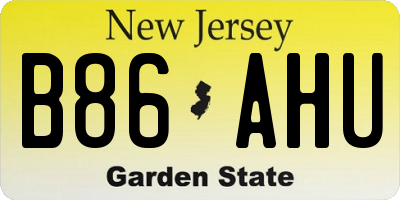 NJ license plate B86AHU