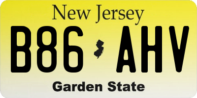 NJ license plate B86AHV
