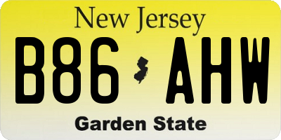 NJ license plate B86AHW