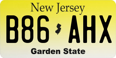 NJ license plate B86AHX