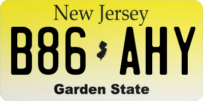 NJ license plate B86AHY