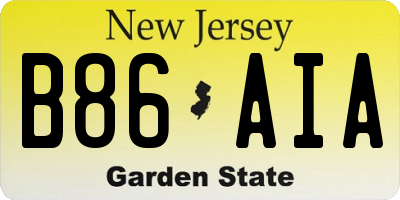 NJ license plate B86AIA