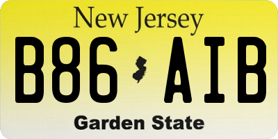 NJ license plate B86AIB