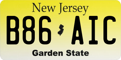 NJ license plate B86AIC