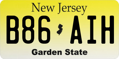 NJ license plate B86AIH