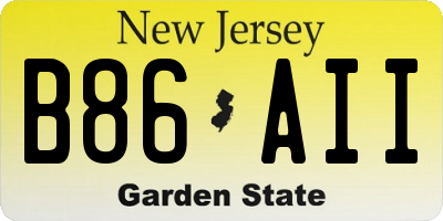 NJ license plate B86AII
