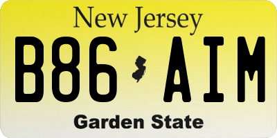 NJ license plate B86AIM