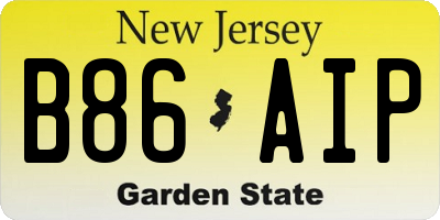 NJ license plate B86AIP