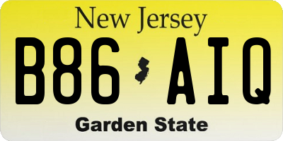 NJ license plate B86AIQ
