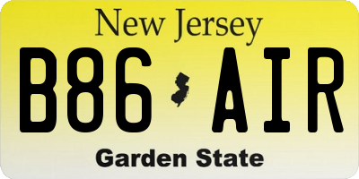 NJ license plate B86AIR