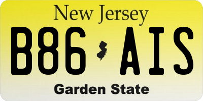 NJ license plate B86AIS