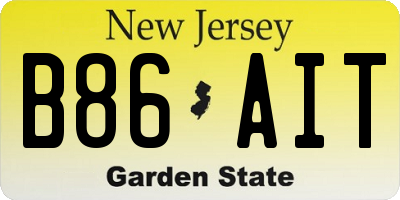 NJ license plate B86AIT