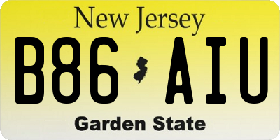 NJ license plate B86AIU