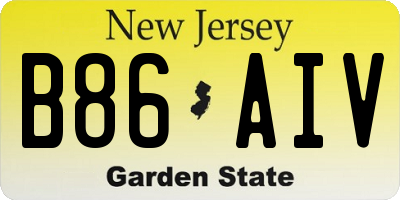 NJ license plate B86AIV