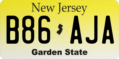 NJ license plate B86AJA