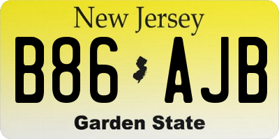NJ license plate B86AJB
