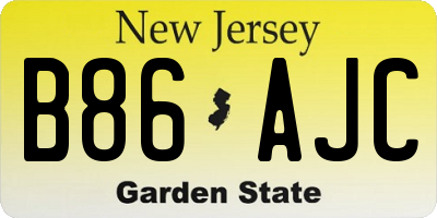 NJ license plate B86AJC