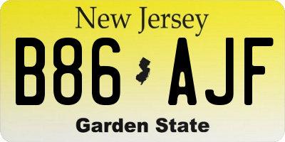 NJ license plate B86AJF