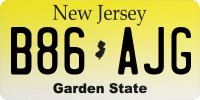 NJ license plate B86AJG